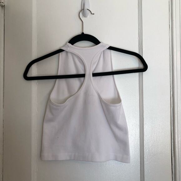 NWOT Free People Intimately High Neck Ribbed Racerback Crop Top White - Picture 8 of 11